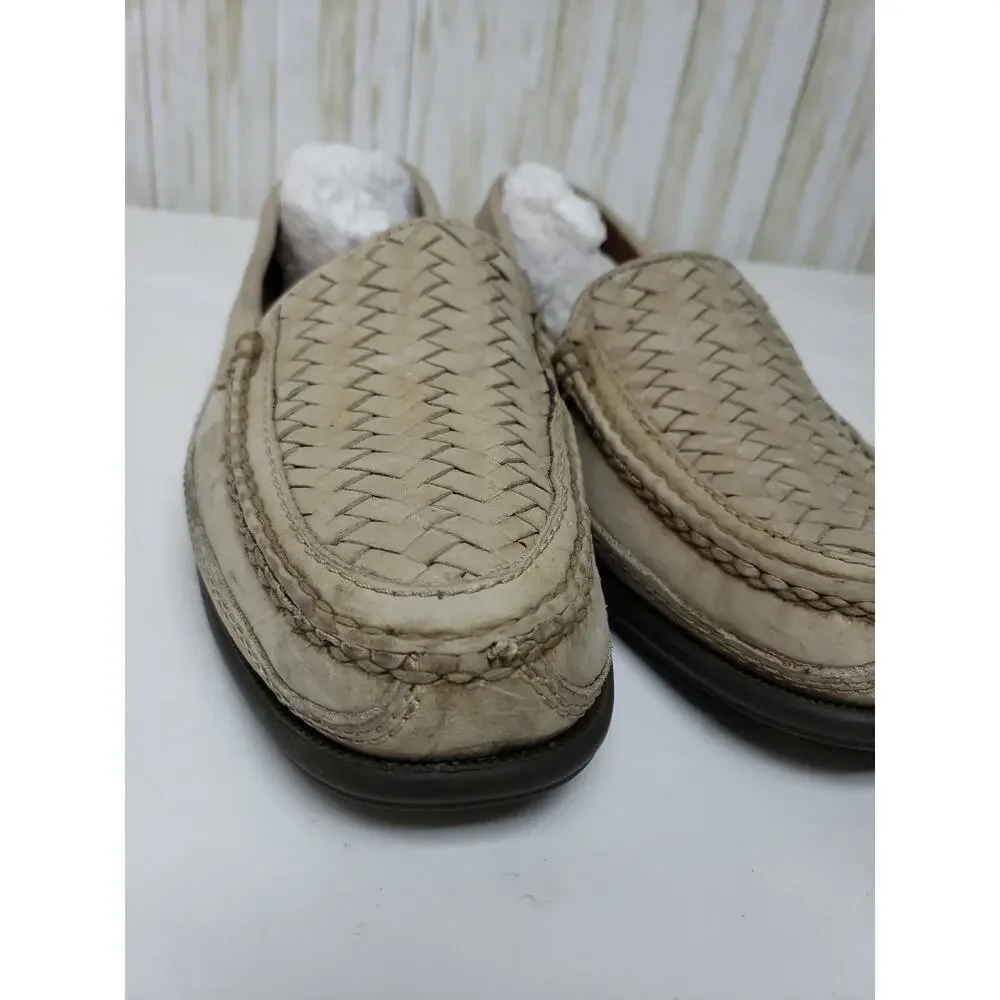 Johnston & Murphy Men's Size 11 M Beige Woven Leather Loafers